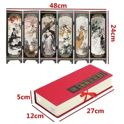 Bộ 6 tấm sơn mài chủ để Khúc thủy lưu thương_Hàng xuất khẩu châu Âu giá trị cao 702631