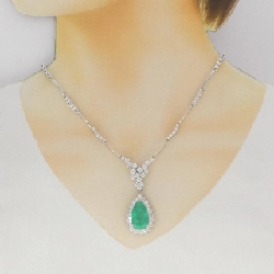 Dây chuyền Emerald PT900/PT850 10.56CT - Hàng hiệu Chính hãng 858394