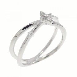 Nhẫn kim cương hoa K18WG 0.10CT