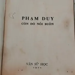 Phạm Duy Nỗi Buồn Còn Đó - Tạ Tỵ - sách xưa 1970 - Đẹp, Hiếm 748989