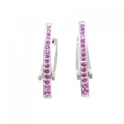 K18WG Bông tai Ruby 0.6CT - Hàng hiệu Chính hãng