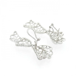 Bông tai Matsui Hisako PT900/K18WG/K14WG 0.14CT 665763