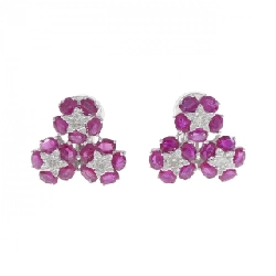 Bông tai/khuyên tai hoa ruby K18WG 5.08CT - Hàng hiệu chính hãng