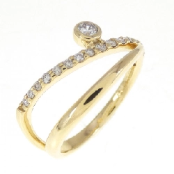 Nhẫn kim cương K18YG 0.088CT