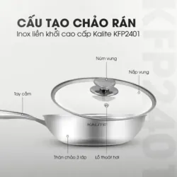 Chảo rán inox liền khối cao cấp Kalite KFP241, hiệu suất cao, mới 100% 706253