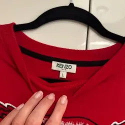 Áo sweatshirt Kenzo đỏ thêu hình đầu hổ lớn size L 757195