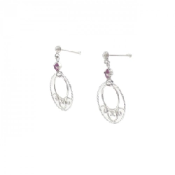 K10WG Bông tai hình trái tim Ruby - Hàng hiệu Chính hãng 866366