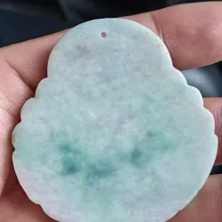 Tượng Phật Di Lặc bằng đá jade xanh 3D chạm khắc mỹ nghệ 928713