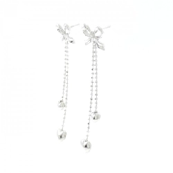 K14WG Nơ×Trái tim Bông tai Kim cương - Hàng hiệu Chính hãng 867855