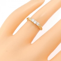 Nhẫn kim cương ba viên K18YG 0.22CT - Hàng hiệu Chính hãng 854454