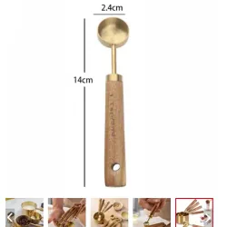 Conopery Muỗng Đo Lường Bằng Thép Không Gỉ Tay Cầm Bằng Gỗ - 1tsp = 5ml 577810