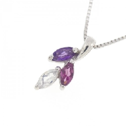 K18WG Mặt dây chuyền đá màu - Hàng hiệu Authentic 861103