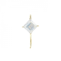 K18YG Bông tai đá mặt trăng một bên - Hàng hiệu Chính hãng