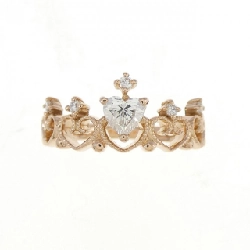 Nhẫn kim cương hình tiara × trái tim K18PG 0.213CT 673420