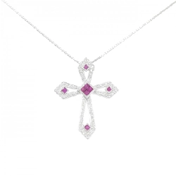 K18WG Dây chuyền Ruby 0.42CT - Hàng hiệu Chính hãng