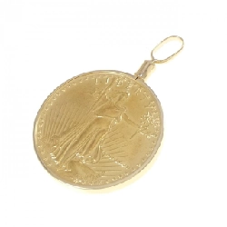 K18YG(枠) Dây chuyền đồng xu - Hàng hiệu Authentic