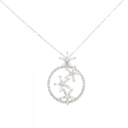 K18WG Hoa Đá Kim Cương Dây Chuyền 0.74CT - Hàng hiệu Chính hãng