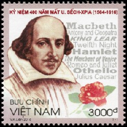 Bộ tem Kỷ niệm 400 năm mất U.Sếch-xpia (1564 -1616)