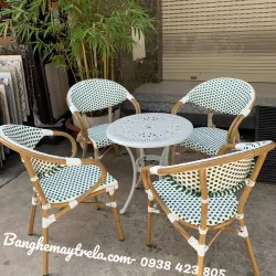 Ghế nhựa giả mây khung nhôm 780093