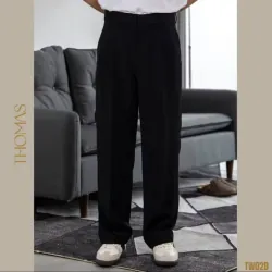 Quần Âu Nam Ống Suông Đứng Vải Thái Kháng Nhăn THOMAS Simple Trouser Ẩn Cúc Thomas S 996529