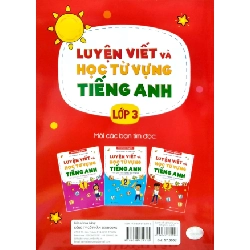 Luyện Viết Và Học Từ Vựng Tiếng Anh Lớp 3 - Theo Chương Trình Family And Friends (National Edition) - Mai Lan Hương, Hà Thanh Uyên 288729