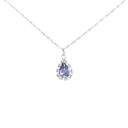 K18WG Đá Tanzanite Dây Chuyền - Hàng hiệu Chính hãng