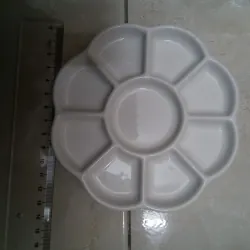 Khay, palette pha màu bằng sứ hình hoa 9 ô