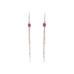 K10YG Bông tai Ruby - Hàng hiệu Chính hãng