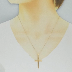 K18YG Dây chuyền hình chữ thập - Hàng hiệu Authentic 858781