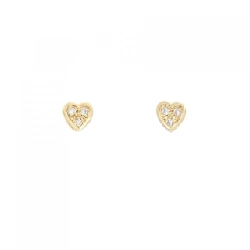 Bông tai kim cương hình trái tim Perlit Mikimoto 0.06CT - Hàng hiệu Authentic