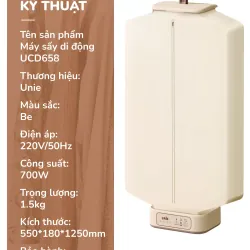 Tủ sấy di động Unie UCD658 mới 100% 601498