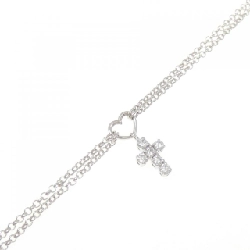 Ponte Vecchio Heart × Cross Diamond Bracelet 0.12CT - Hàng hiệu Authentic