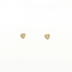 K18YG Bông tai hình trái tim kim cương - Hàng hiệu Chính hãng