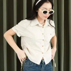 Áo sơ mi rút dây 2 bên, shop Len Clothing