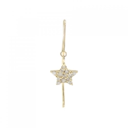 Bông tai kim cương K18YG 0.09CT một bên - Hàng hiệu Authentic