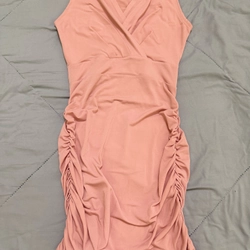 Đầm thun body, cổ nhún rút dây 2 bên siêu xinh size S-M 463377