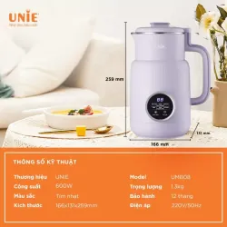 🥛 Máy làm sữa hạt UNIE UMB08 – Nhỏ gọn, tiện lợi mỗi ngày 727558