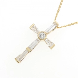 K18YG/750YG Vòng cổ kim cương chéo 0.10CT - Hàng hiệu Chính hãng 856705