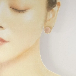 K18YG Bông tai đá hồng - Hàng hiệu Chính hãng 870197