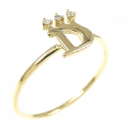 Nhẫn kim cương K18YG chữ cái D 0.01CT