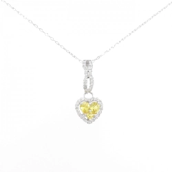 K18WG Dây chuyền hình trái tim Sapphire - Hàng hiệu Chính hãng