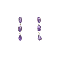 K18YG Amethyst Bông tai 1.60CT - Hàng hiệu Chính hãng
