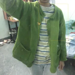 áo khoác len dệt kim xanh lá  719200