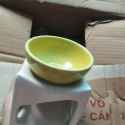 Chân đèn xông tinh dầu gốm màu vàng 753604