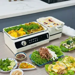 Nồi lẩu nướng 2in1 KALITE KLG555, công suất 2200W, chống dính ceramic