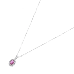 K18WG Dây chuyền Ruby 0.35CT - Hàng hiệu Chính hãng 860843