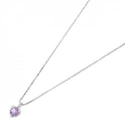 K18WG Dây chuyền hình trái tim Amethyst - Hàng hiệu Chính hãng 866644