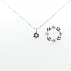 K18WG 2WAY Hoa Đá Quý Kim Cương Dây Chuyền 0.65CT - Hàng hiệu Chính hãng 859189