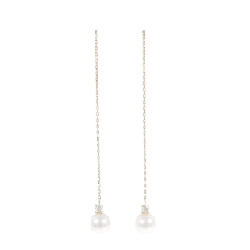 K18YG Bông tai ngọc trai Akoya 6.2mm - Hàng hiệu Chính hãng