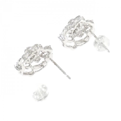 K18WG Hoa Hồng Bông Tai Kim Cương 0.14CT - Hàng hiệu Chính hãng 864410